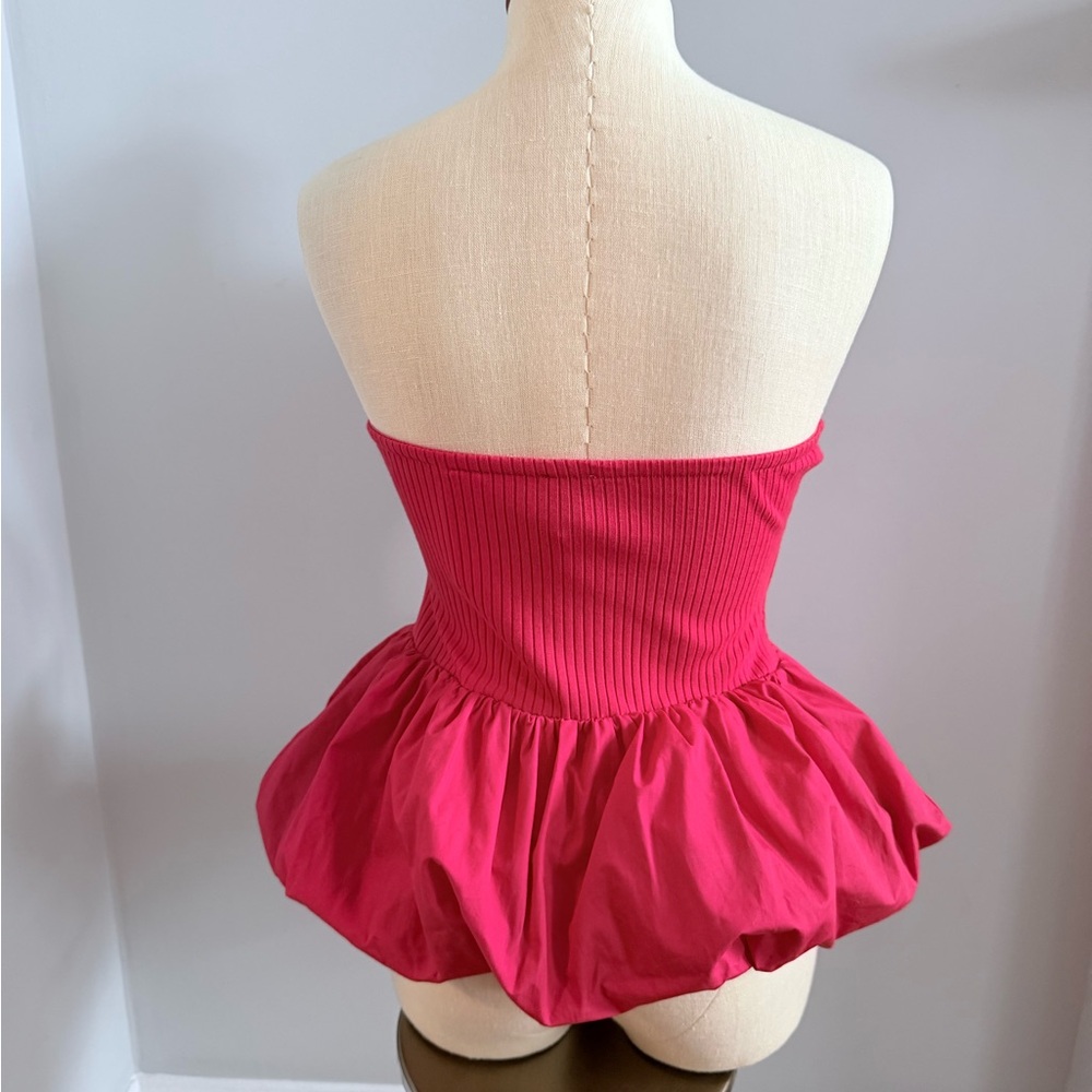 NWT Maeve Strapless Bubble-Hem Peplum Top - Picture 5 of 7